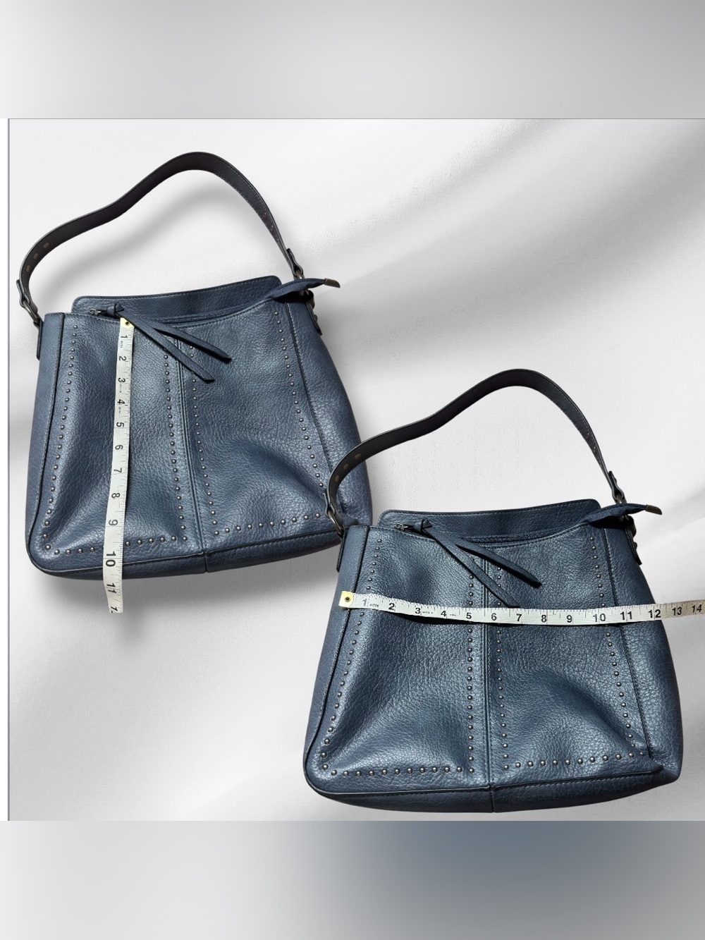 Montana West Navy Blue Stud-Accent Shoulder Bag with Matching Wallet - Picture 8 of 9